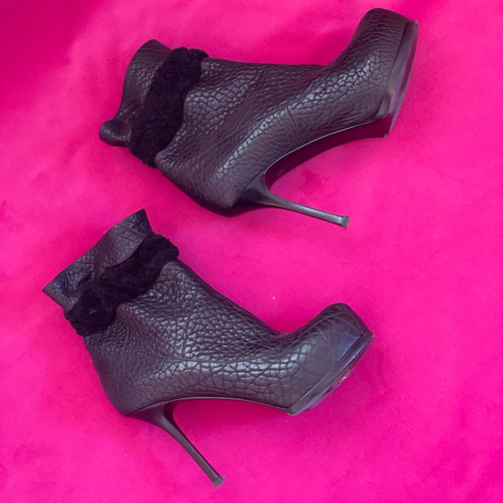 Yves Saint Laurent Rive Gauche leather boots.